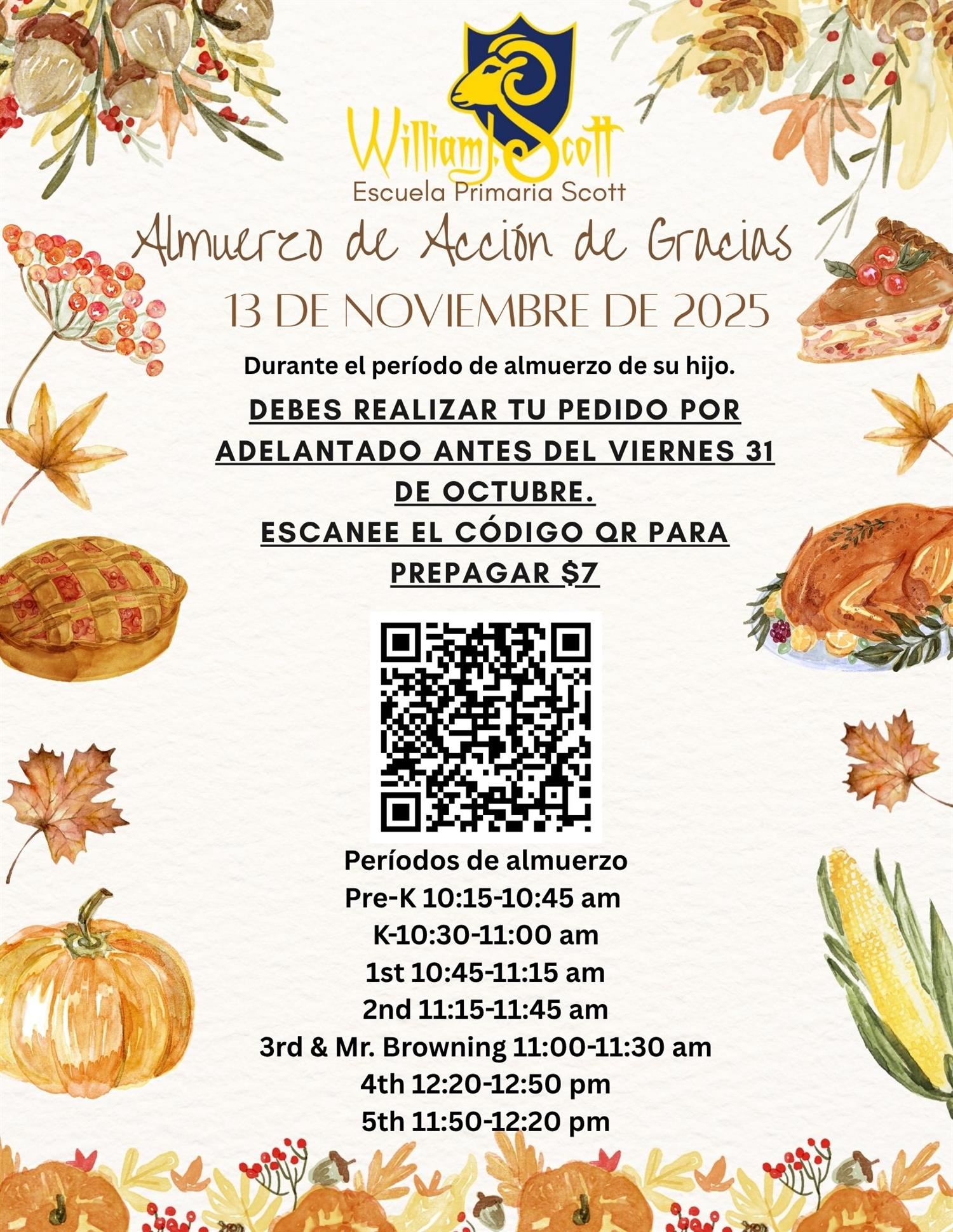  Thanksgiving Lunch Spanish